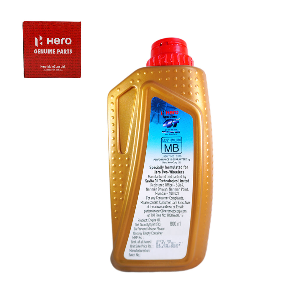 Hero Genuine 4T Plus Synthetic Engine Oil 10W30 SL 800ml