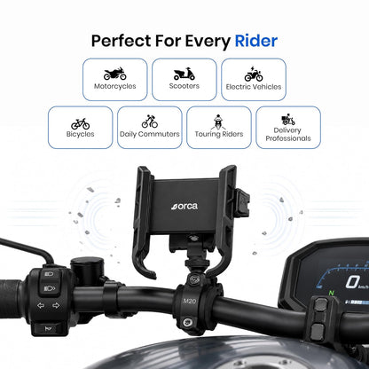FLEETTRACK Orca M20 Quick-Lock Bike Mobile Holder for Motorcycle, Bike & Scooter