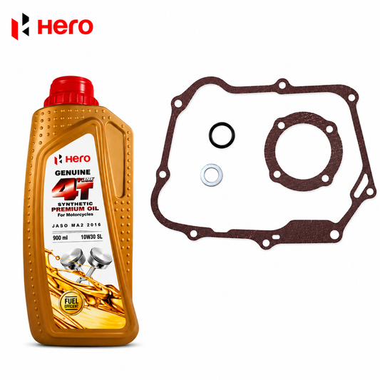 HERO GENUINE 4T PLUS SYNTHETIC ENGINE OIL 10W30 SL 900ML  WITH HERO FSC KIT COMBO