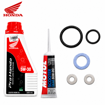 HONDA GENUINE LUBES[5W-30]BS6-600ml WITH MOTUL GEAR OIL COMBO(ORING WASHER)