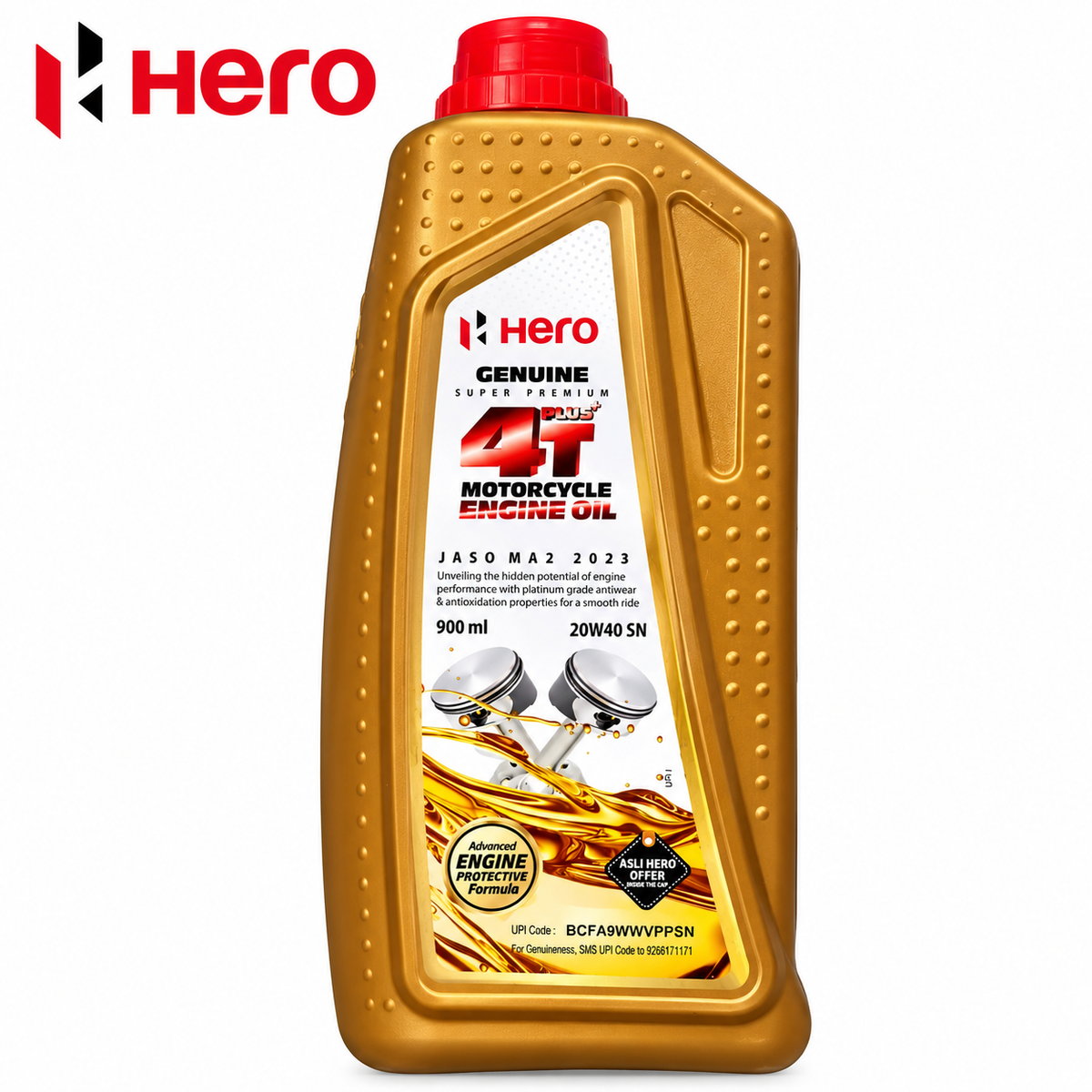 HERO GENUINE 4T PLUS  ENGINE OIL  20W40 SN 900ml