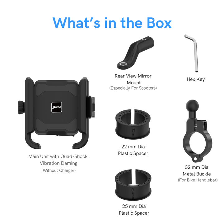 ORCA M21 PRO MOBILE HOLDER FOR BIKES AND SCOOTERS(ZERO VIBRATION AND QUIK RELEASE)