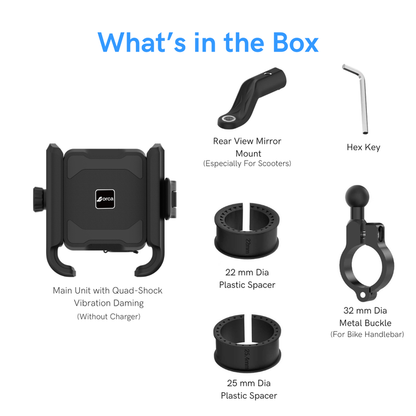 ORCA M21 PRO MOBILE HOLDER FOR BIKES AND SCOOTERS(ZERO VIBRATION AND QUIK RELEASE)