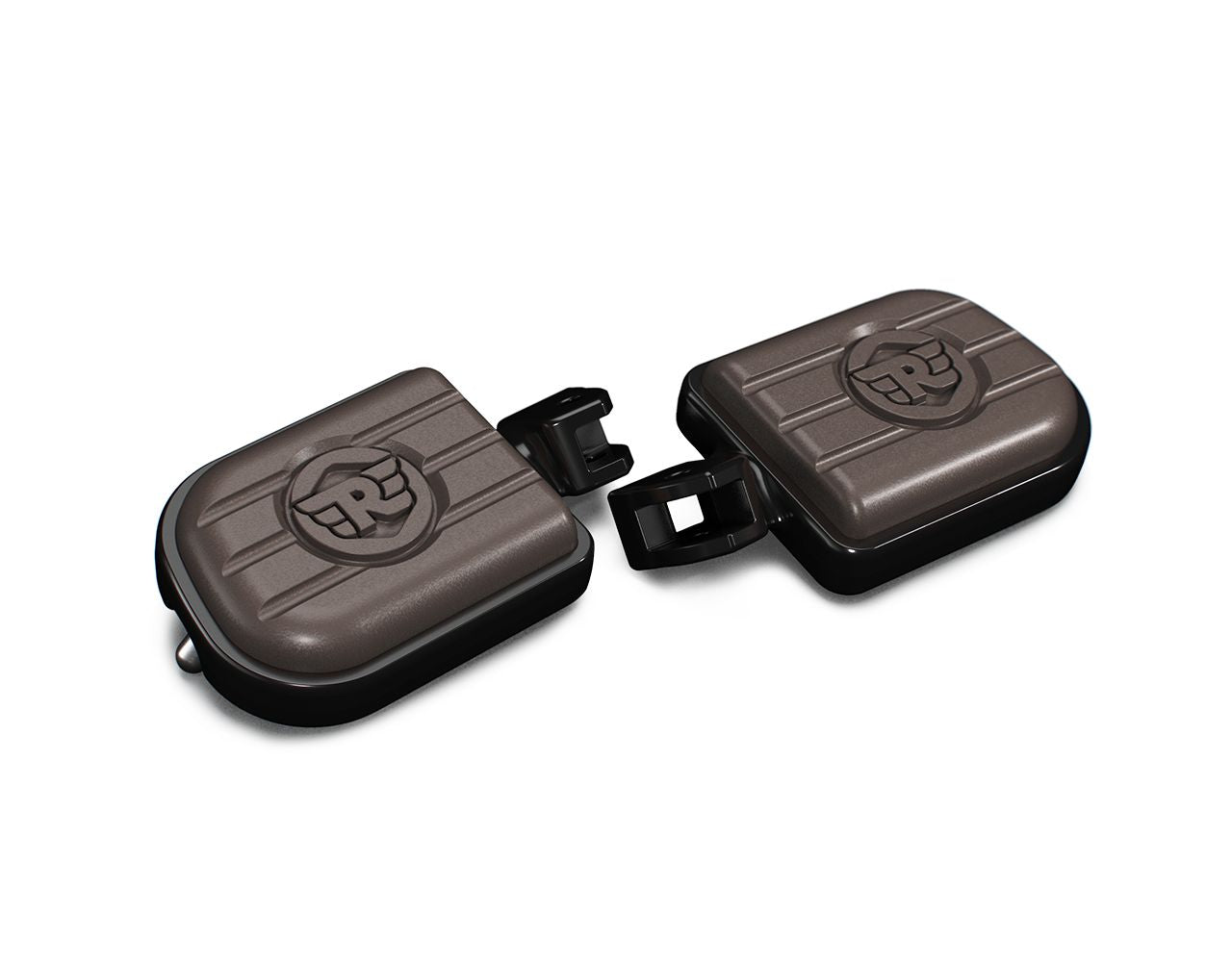 RE BROWN AND BLACK DELUXE FOOTPEGS
