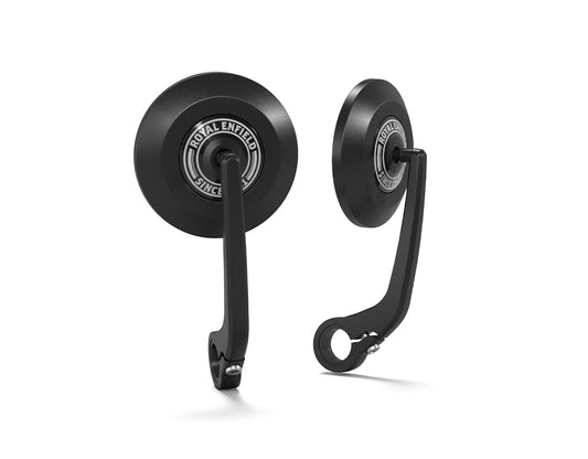 RE BLACK ROUND BAR END MIRRORS