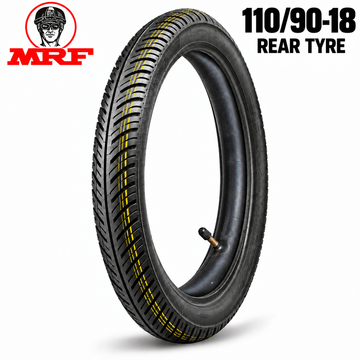 MRF 110/90-18 M/C 62P REAR TYRE(TUBE)(NYLOGRIP ZAPPER)