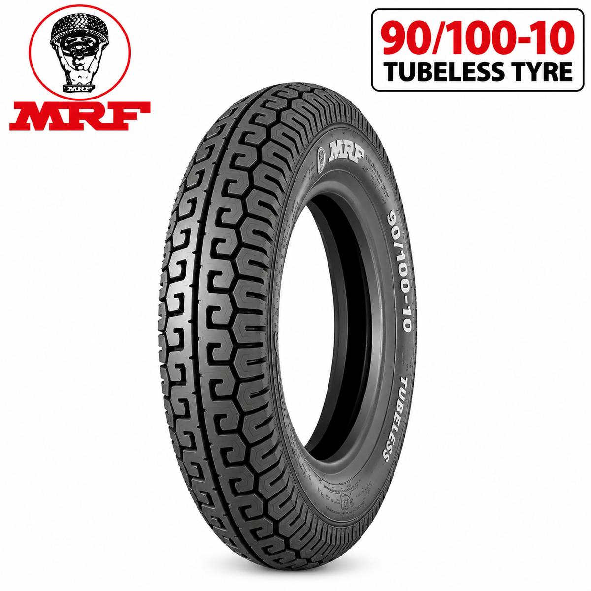 MRF 90/100-10 53J 4PR SCOOTER TYRE(TUBELESS)(NYLOGRIP FE)