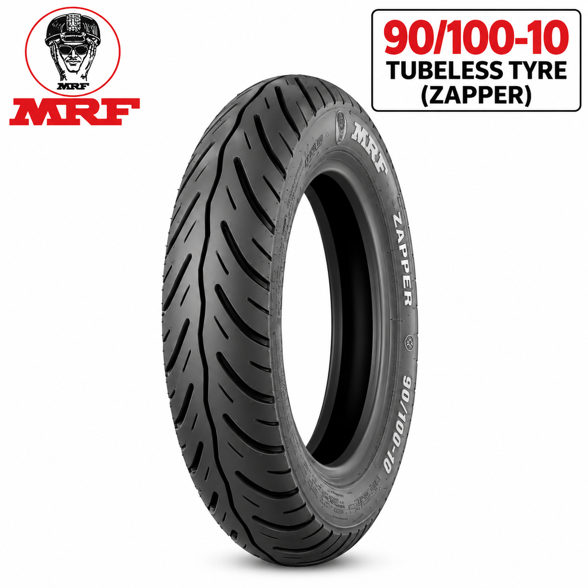 MRF 90/100-10 53J SCOOTER TYRE(TUBELESS)(NYLOGRIP ZAPPER)