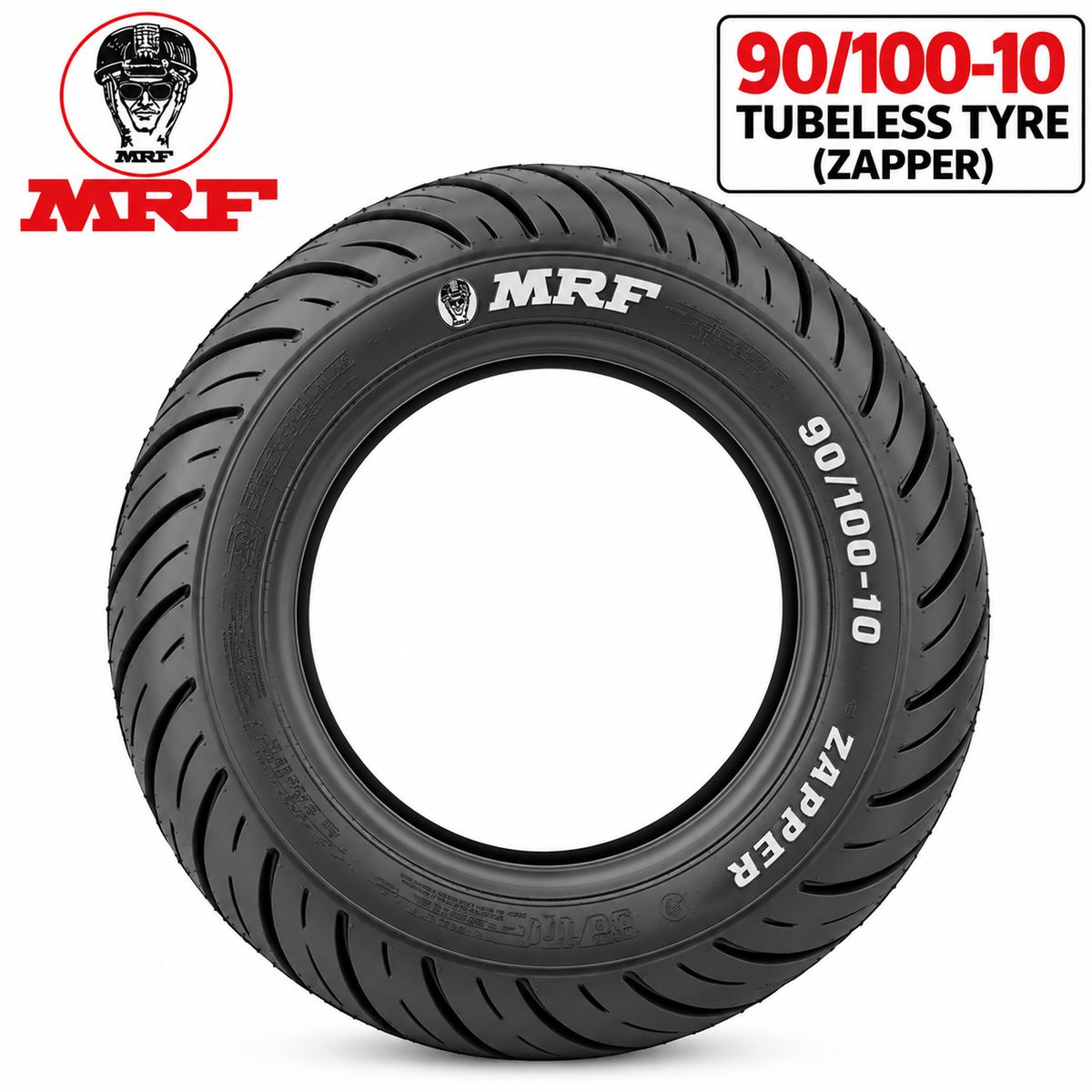 MRF 90/100-10 53J SCOOTER TYRE(TUBELESS)(NYLOGRIP ZAPPER)