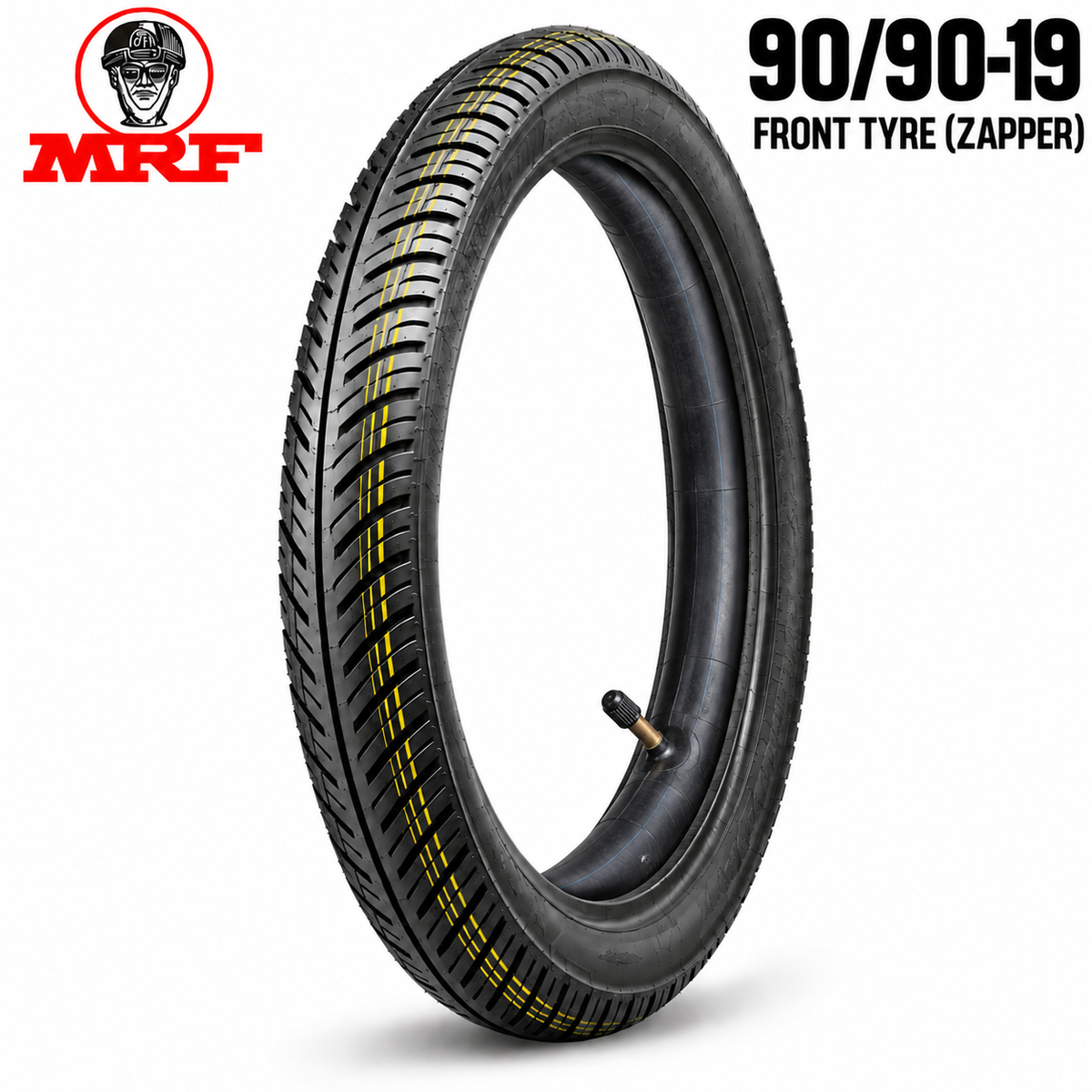 MRF 90/90/19 M/C 52P FRONT TYRE(TUBE)(NYLOGRIP ZAPPER)