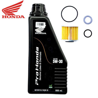 HONDA GENUINE LUBES[5W-30]BS6-800ML-COMBO(FILTER,ORING,WASHER)
