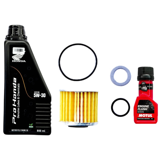 HONDA GENUINE LUBES[5W-30]BS6–800ML WITH ENGINE FLUSH 50ML-COMBO( FILTER,ORING,WASHER)