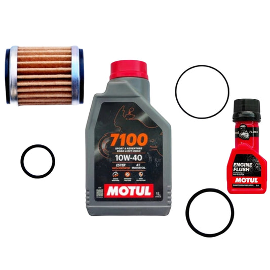 MOTUL 7100 (10W40)1L+(OIL FILTER)+ORING OIL G+ORING +MOTUL ENGINE FLUSH 50ML-COMBO