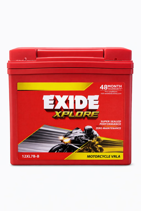 Exide Xplore 12XL7B-B Motorcycle Battery (VRLA, Maintenance-Free)