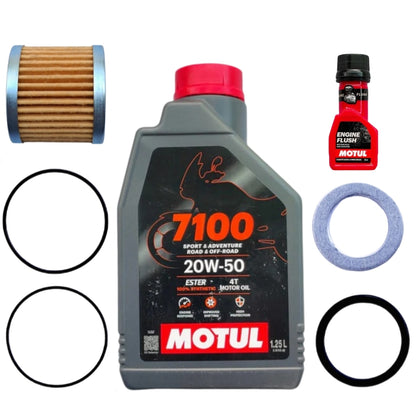 MOTUL 7100 (20W50)1.25L+ENGINE FLUSH 50ML-COMBO (FILTER,ORING,WASHER)