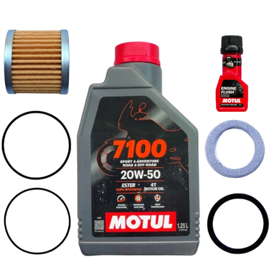 MOTUL 7100 (20W50)1.25L+ENGINE FLUSH 50ML-COMBO (FILTER,ORING,WASHER)