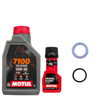 MOTUL 7100(10W30)1L ENGINE OIL WITH ENGINE FLUSH 50ML-COMBO (O-RING,WASHER)