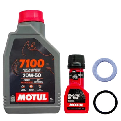 MOTUL 7100 (20W50)1L+ENGINE FLUSH 50ML-COMBO(ORING,WASHER)