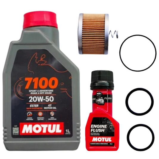 MOTUL 7100 (20W50)1L+ENGINE FLUSH 50ML-COMBO(FILTER,ORING)