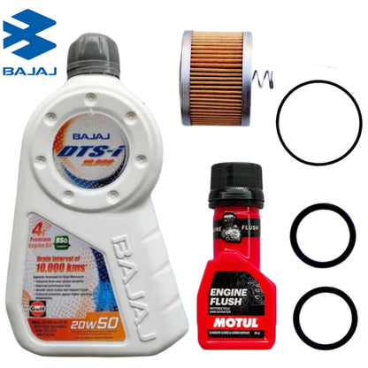 BAJAJ DTS-i JASO MA2 API SN 20W50 1L+ENGINE FLUSH 50ML-COMBO(FILTER,ORING)