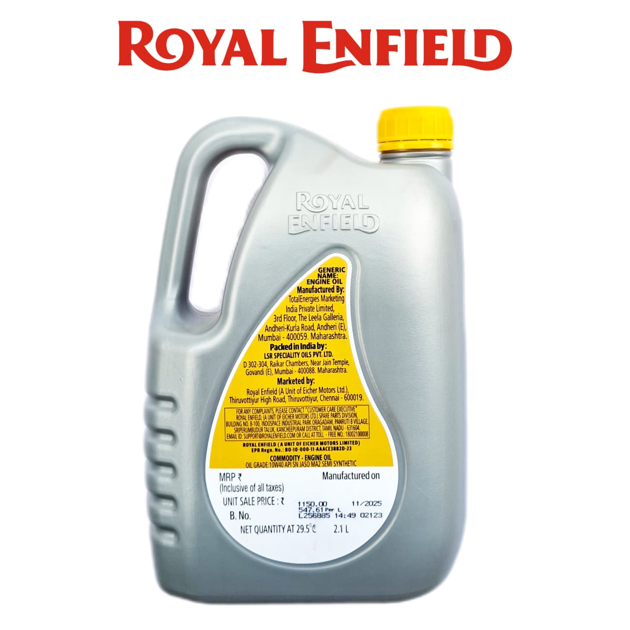 ROYAL ENFIELD LIQUID GUN 10W40 SEMI  SYNTHETIC ENGINE OIL 2.1 LIT