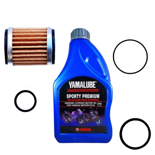 Yamaha Yamalube Sporty Premium Synthetic 10W-40 SL/MA 1L OIL COMBO(FILTER,ORING,WASHER)
