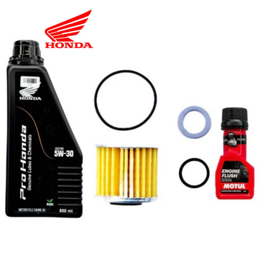 HONDA GENUINE LUBES[5W-30]BS6–800ML WITH ENGINE FLUSH 50ML-COMBO( FILTER,ORING,WASHER)